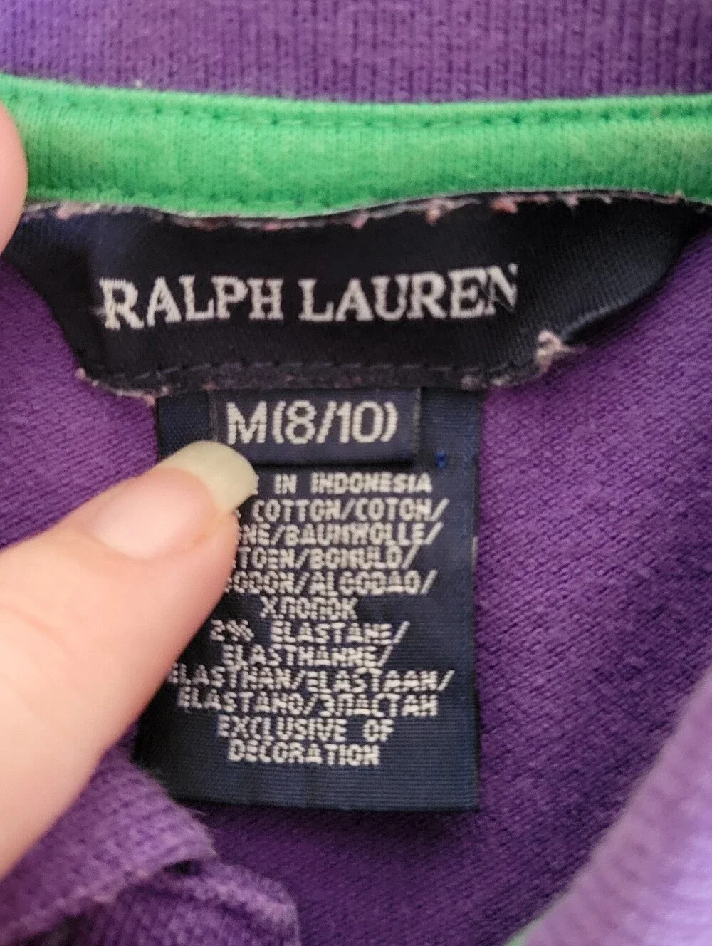 Ralph Lauren Purple Long Sleeve Polo Kids Size Medium 8/10